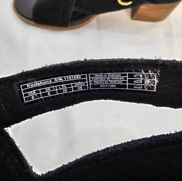 Koolaburra by UGG Kaiah Black Suede Block Heel Sandals Size 8 - Picture 7 of 11